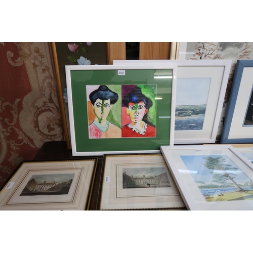 122 - A box of assorted framed prints