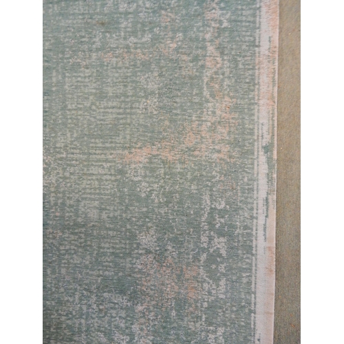 69 - A modern aqua ground Belgian Louis de Poortere rug with distressed Kashan design, 240cm long x 170cm... 