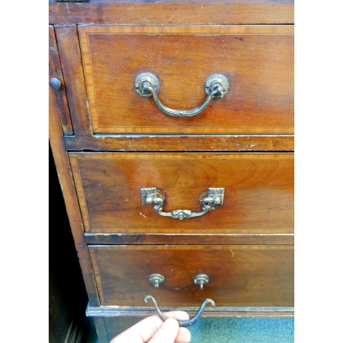 70 - An early 20th century mahogany bureau with fall front writing compartment over three drawers, 96cm h... 