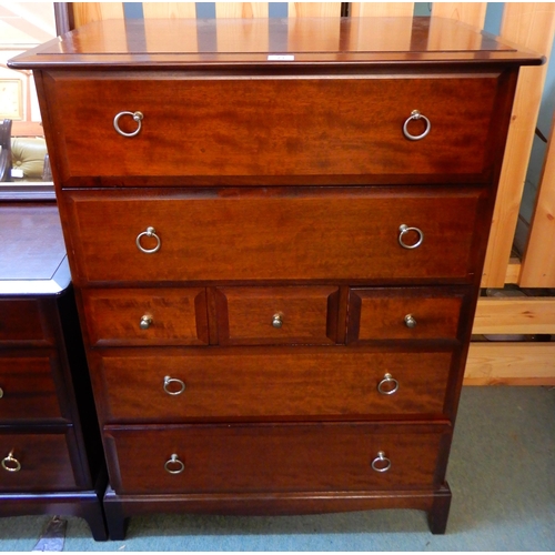 73 - A mid 20th century Stag chest of drawers, 112cm high x 82cm wide x 46cm deep