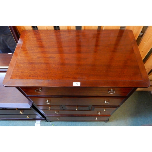 73 - A mid 20th century Stag chest of drawers, 112cm high x 82cm wide x 46cm deep