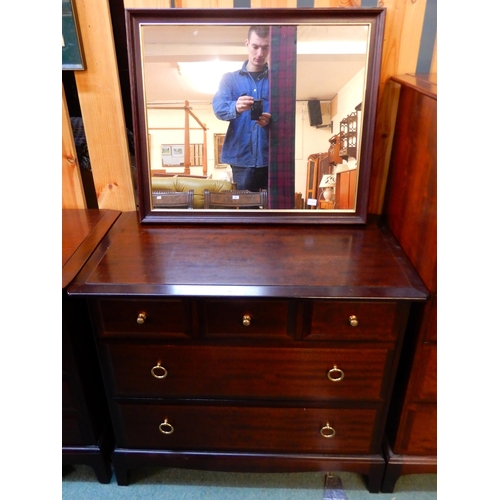 75 - A mid 20th century Stag short chest of drawers, 72cm high x 82cm wide x 46cm deep and a mahogany fra... 