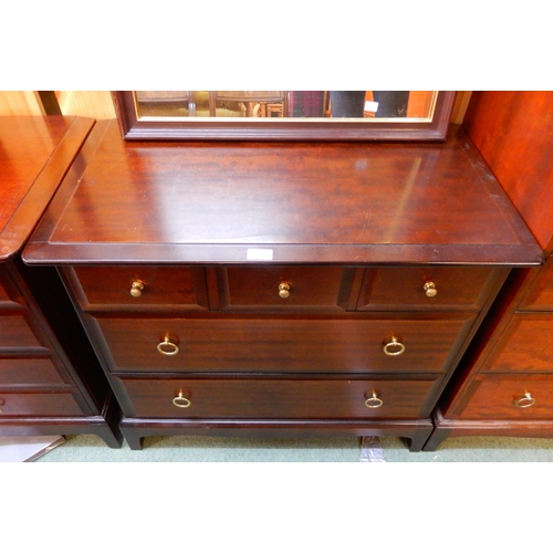 75 - A mid 20th century Stag short chest of drawers, 72cm high x 82cm wide x 46cm deep and a mahogany fra... 