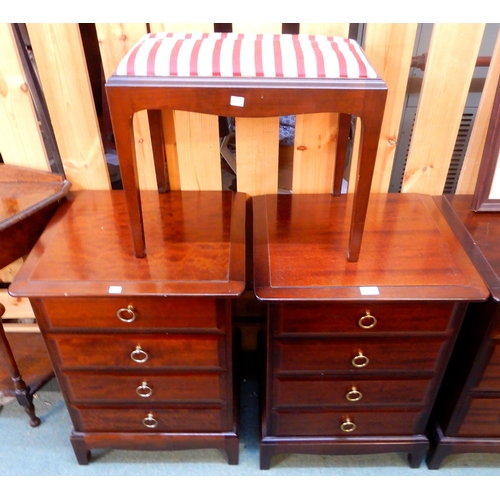 76 - A pair of 20th century Stag bedside chests, 72cm high x 52cm wide x 46cm deep and a stag dressing st... 