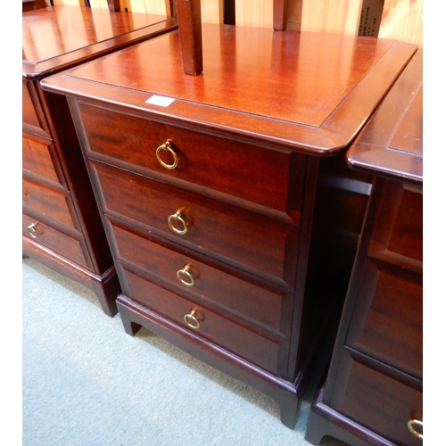 76 - A pair of 20th century Stag bedside chests, 72cm high x 52cm wide x 46cm deep and a stag dressing st... 