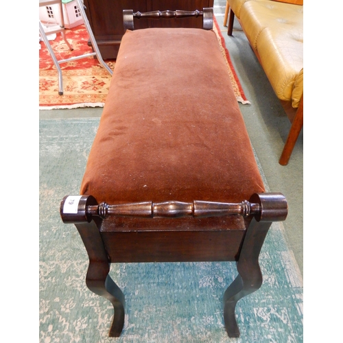 79 - A mahogany framed duet piano stool and a two tier plant stand (2)