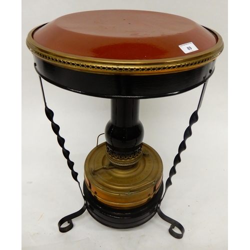 89 - A Victorian Sepulchre Belgique ardent heating lamp, 69cm high x 47cm diameter