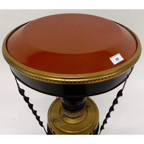 89 - A Victorian Sepulchre Belgique ardent heating lamp, 69cm high x 47cm diameter