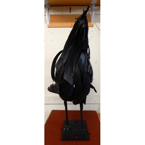 92 - A 20th century metal sculpture of a rooster, 61cm highPlease note this lot has VAT on the hammer pri... 