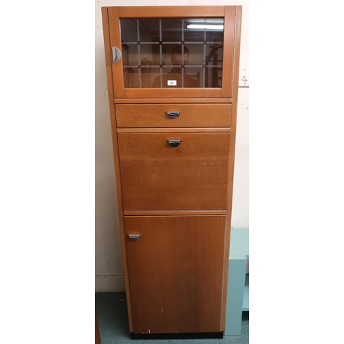 97 - A 20th century teak kitchen cabinet, 178cm high x 57cm wide x 43cm deep