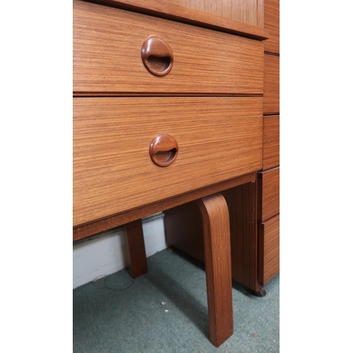 99 - A mid 20th century teak Schreiber six drawer dressing table, 113cm high x 149cm wide x 44cm deep