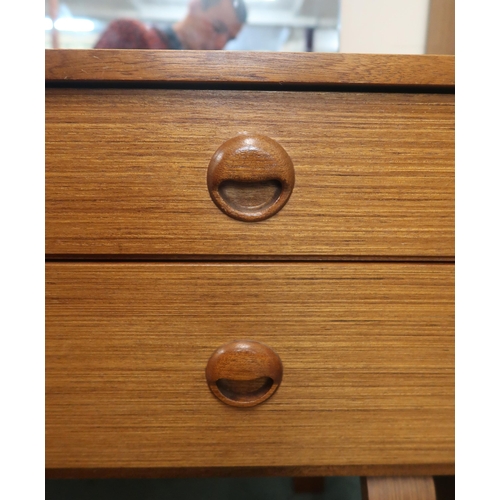 99 - A mid 20th century teak Schreiber six drawer dressing table, 113cm high x 149cm wide x 44cm deep