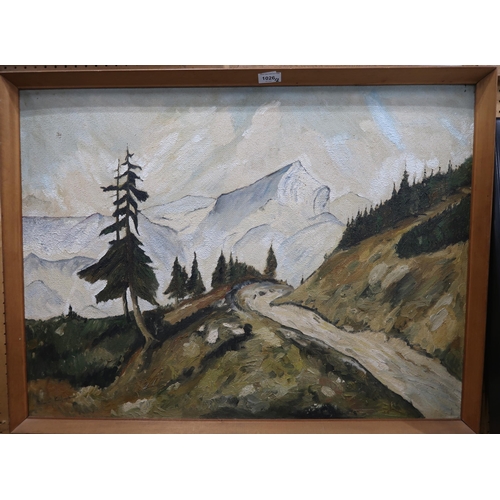 1026 - GERMAN SCHOOL DEUTSCHE ALPEN Oil on board, signed lower left, 60 x 79cmTogether with another, N M CA... 