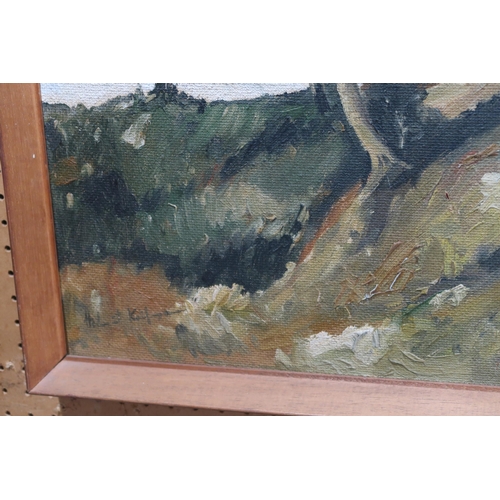 1026 - GERMAN SCHOOL DEUTSCHE ALPEN Oil on board, signed lower left, 60 x 79cmTogether with another, N M CA... 