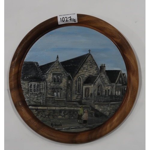 1027 - ELIZABETH J STEELE (SCOTTISH)ST JOSEPH'S COLLEGE Oil on canvas, signed lower right, 30 x 40cmTo... 