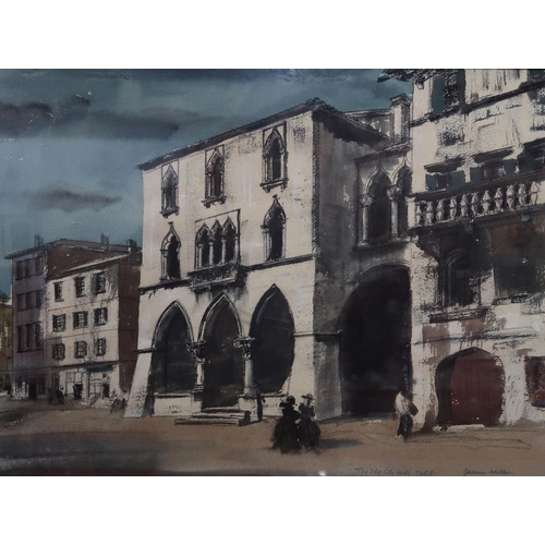 1029 - JAMES MILLER (SCOTTISH 1893-1987)THE OLD CITY HALL, SPLIT Mixed media, signed lower right, insc... 