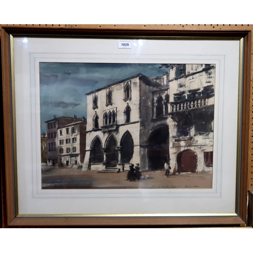 1029 - JAMES MILLER (SCOTTISH 1893-1987)THE OLD CITY HALL, SPLIT Mixed media, signed lower right, insc... 