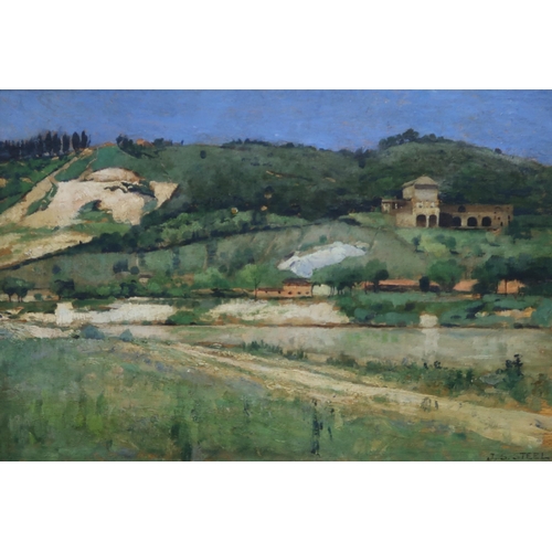 1031 - JOHN SIDNEY STEEL (SCOTTISH 1863-1932)TUSCAN LANDSCAPEOil on board, signed lower right, 22 x 31cm&nb... 