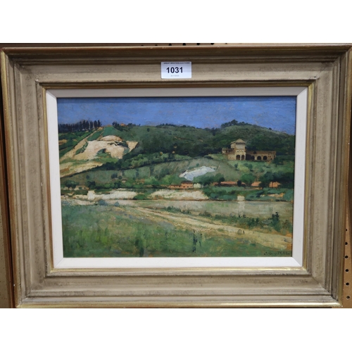 1031 - JOHN SIDNEY STEEL (SCOTTISH 1863-1932)TUSCAN LANDSCAPEOil on board, signed lower right, 22 x 31cm&nb... 