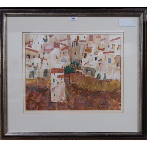 1037 - GEORGE DEVLIN RSW RGI (SCOTTISH 1937-2014) IN ISTAN Gouache, signed lower right, 40 x 49cm... 