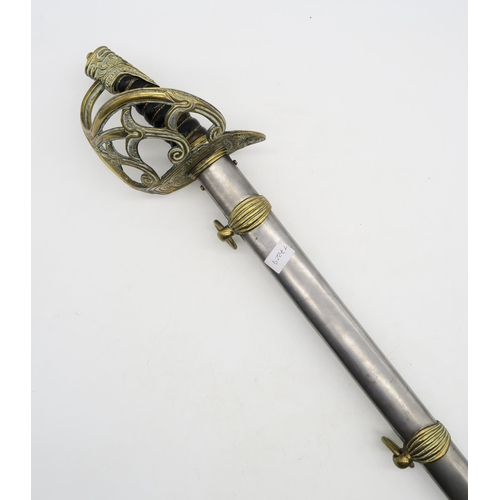 528 - A reproduction Royal Horse Guards 1832 pattern dress sword, the blade bearing 