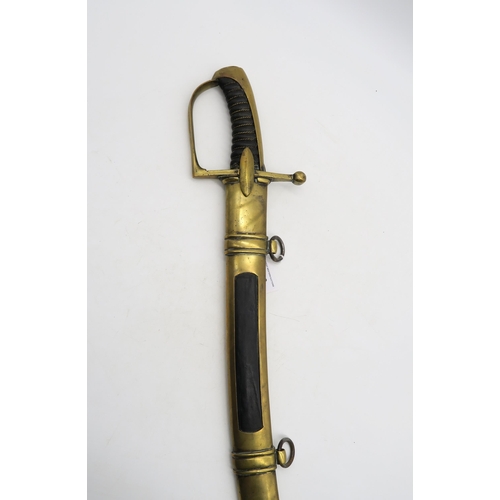 529 - A reproduction French Napoleonic Imperial Guard Light Cavalry sabre, the blade measuring approx. 86c... 