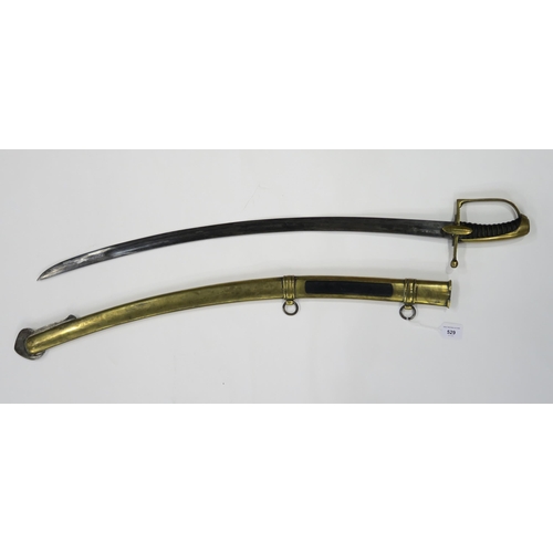 529 - A reproduction French Napoleonic Imperial Guard Light Cavalry sabre, the blade measuring approx. 86c... 