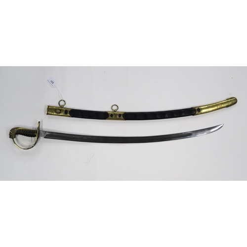 531 - A reproduction British 1803 pattern infantry officer's sabre, the blade measuring approx. 81cm in le... 