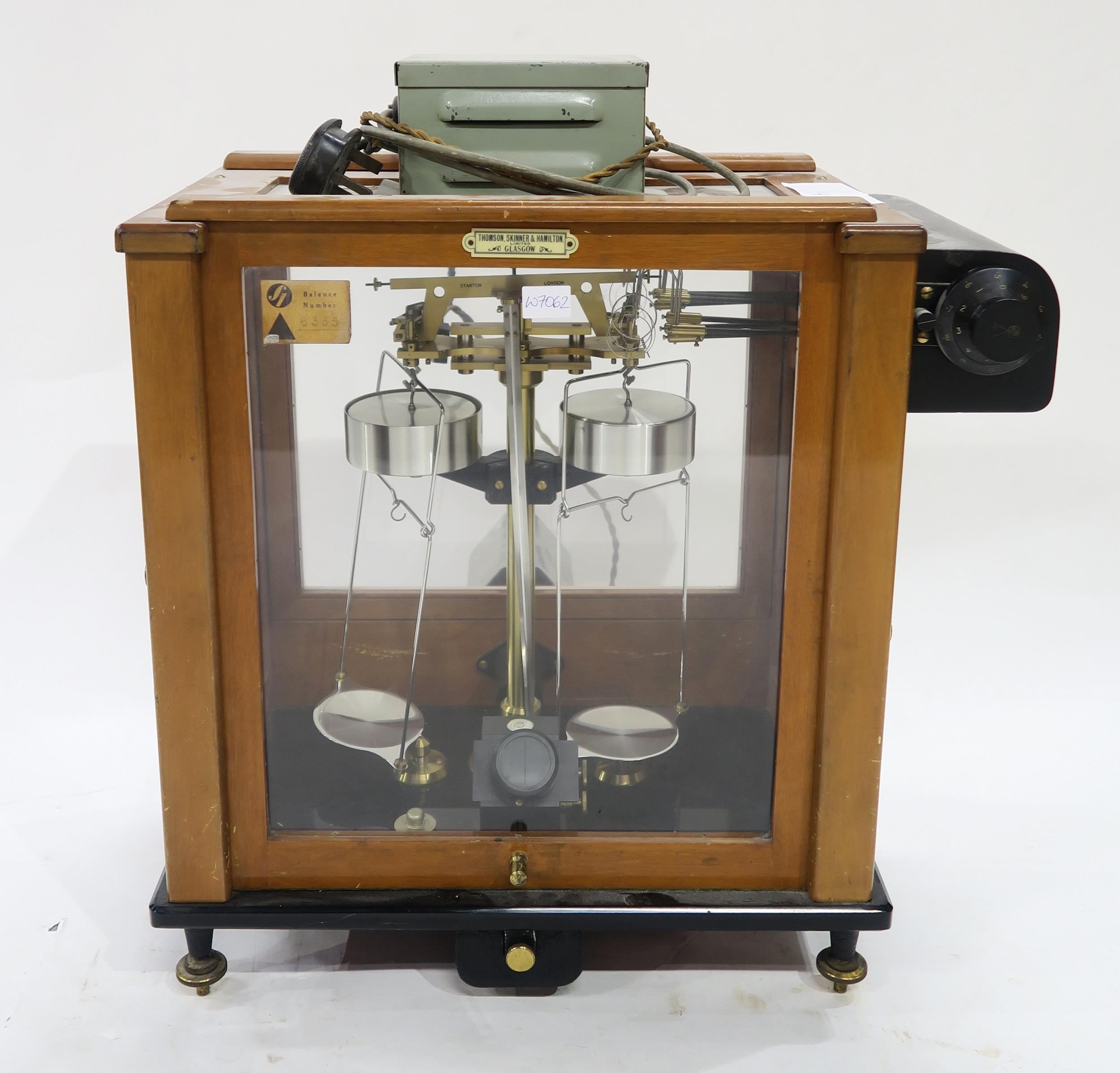 A Stanton Instruments set of Model A.D.2 pharmaceutical balance scales ...