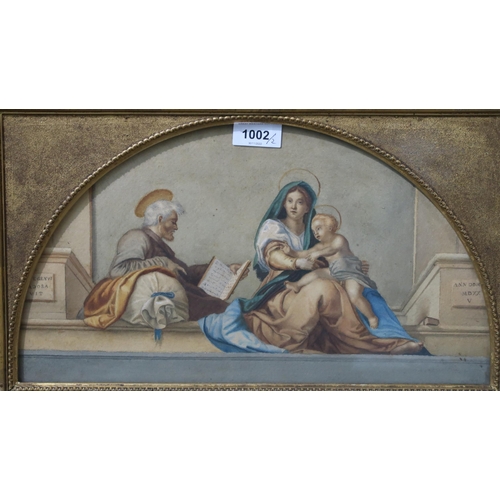 1002 - AFTER FRA ANGELICO The Holy Family, watercolour, 21 x 38cm and JAMES CADENHEAD Scanty Pastures,... 