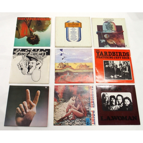 645 - VINYL LP RECORDS a box of prog rock and rock vinyl LP records with Neil Young, The Yardbirds, Renais... 