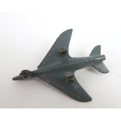 759A - A Dinky Toys 734 Supermarine Swift Fighter jet plane produced 1955 – 1962, gray and olive camouflage... 