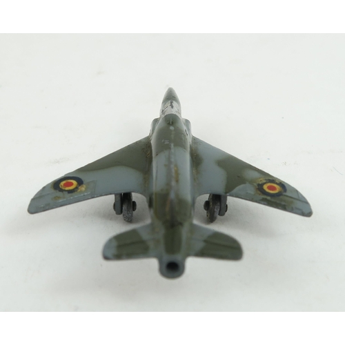 759A - A Dinky Toys 734 Supermarine Swift Fighter jet plane produced 1955 – 1962, gray and olive camouflage... 