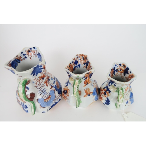 779B - A set of 4 graduated ironstone jugs in the Imari palette with Masons backstamp