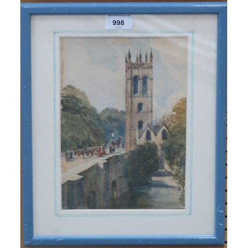 998 - ARCHIBALD KAY RSW Magdalen College, Oxford, watercolour,25 x 18cm