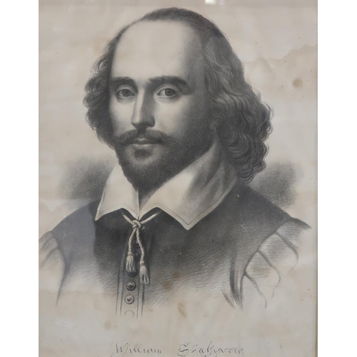 999 - AFTER GEORGE MORLAND Cottagers, engraving, and William Shakespeare within carved oak frame (2)... 