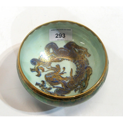 293 - A Wedgwood Fairyland lustre bowl, decorated with a  dragon, designed by Daisy Makeig Jones, pattern ... 