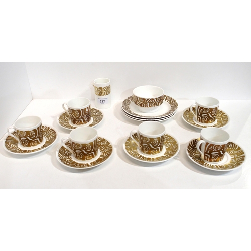 322 - A Gustavsberg Aramis pattern coffee set designed by Margareta Hennix