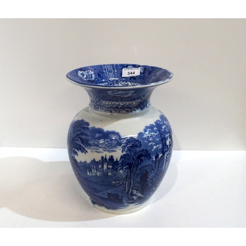 344 - A Cauldon blue and white transfer printed vase