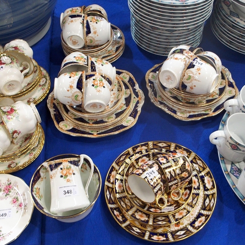 348 - Two Royal Crown Derby cups and saucers, two plates in pattern no 2451, together with a Pheonix China... 