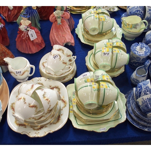 355 - A Royal Paragon teaset comprising twelve cups, saucers and plates, two cake plates, milk jug and sug... 