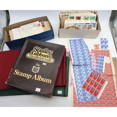 653 - Stamp collection in four stamp albums and some plain covers, well worth looking at, several better s... 