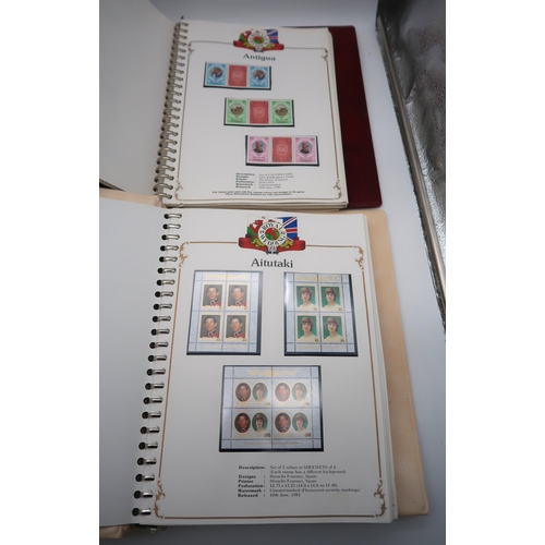 655 - 1981 Charles and Diana Wedding stamps in two albums and one unused album, not complete but with many... 