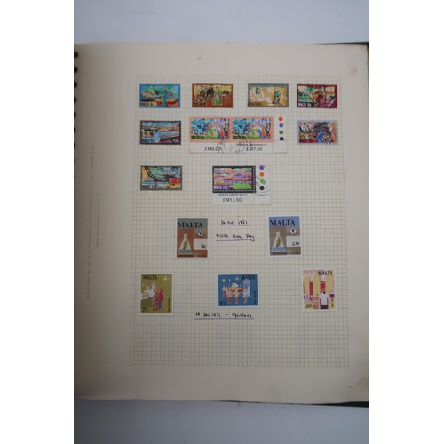 658 - Collection of Malta in SG ring 22 album, various Edward VII, George V heads, 1970 onwards mainly min... 