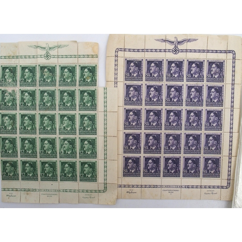 675H - Austria, 1950 Air set SG1215-21 used, 60g and 2s on cover, rest of sheet all very fine