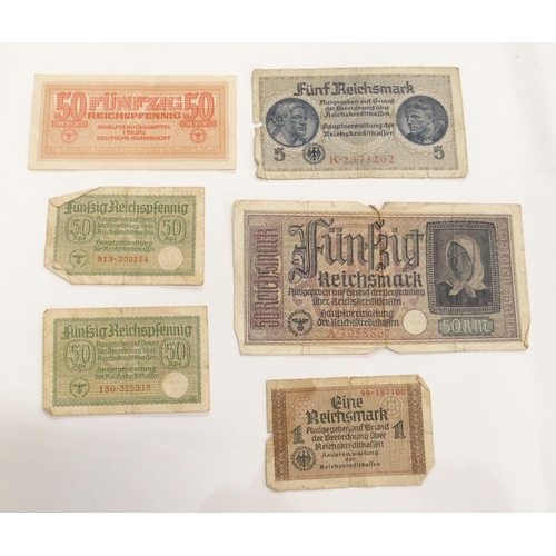 520 - Allied Anti-German World War 2 airdrop note, Operation Trondheim, a forged 50 Reichspfennig the othe... 