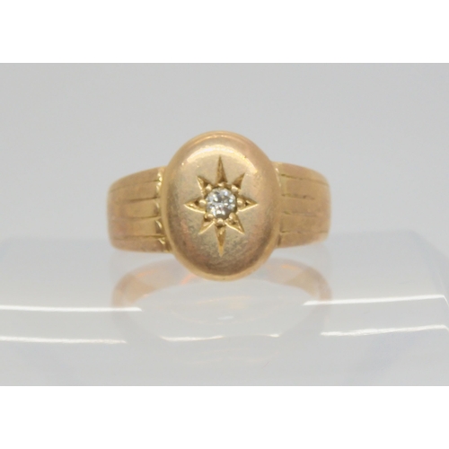 705 - A 15ct gold star set diamond ring, set with an estimated approx 0.05ct old brilliant cut diamond, si... 