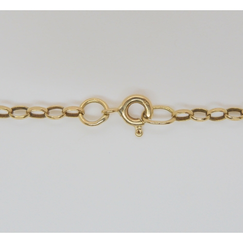 714 - A 9ct gold crucifix and diamond cut belcher chain, cross 3.7cm x 1.7cm, chain length 47cm, weight 7.... 