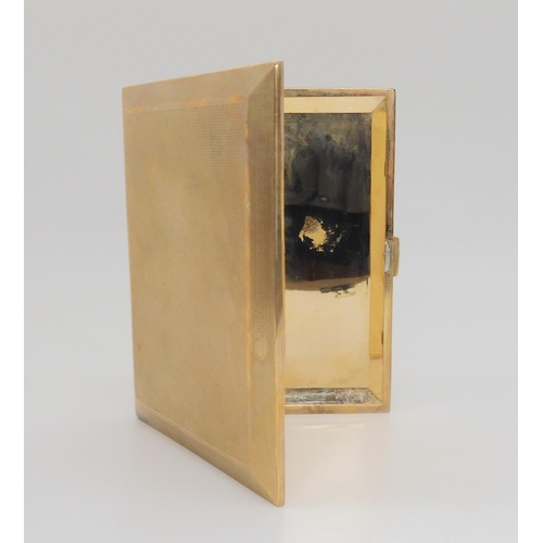 734 - A 9ct gold cigarette case, hallmarked Birmingham 1927, made by William Neale & Son, 10.5cm x 8.5... 