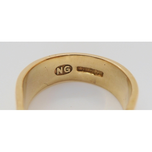 772 - A 9ct gold Norman Grant ring, hallmarked Edinburgh 1983, finger size approx K, weight 5.1gms